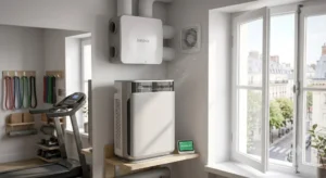 Système d'aération et purificateur d'air pour assurer la ventilation dans une salle de sport à la maison