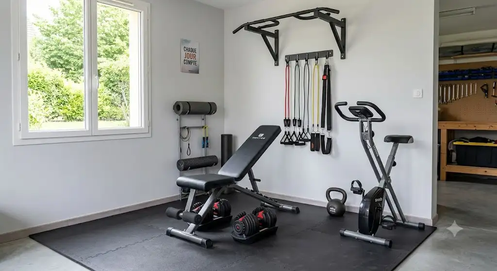 Aménagement d'une salle de sport maison moins de 700 euros.
