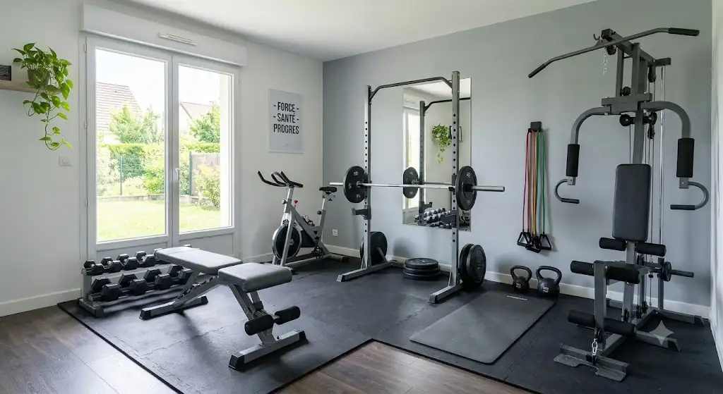 Illustration de l'agencement idéal pour une salle de sport maison moins de 1500 euros