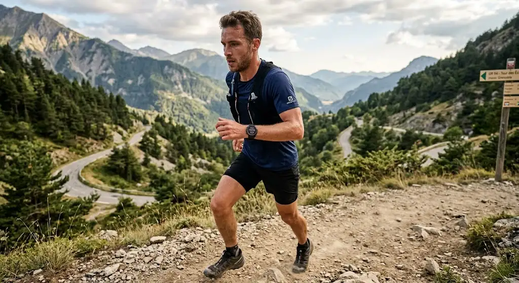 Test et avis sur une avis montre connectée sport portée par un coureur en plein entraînement