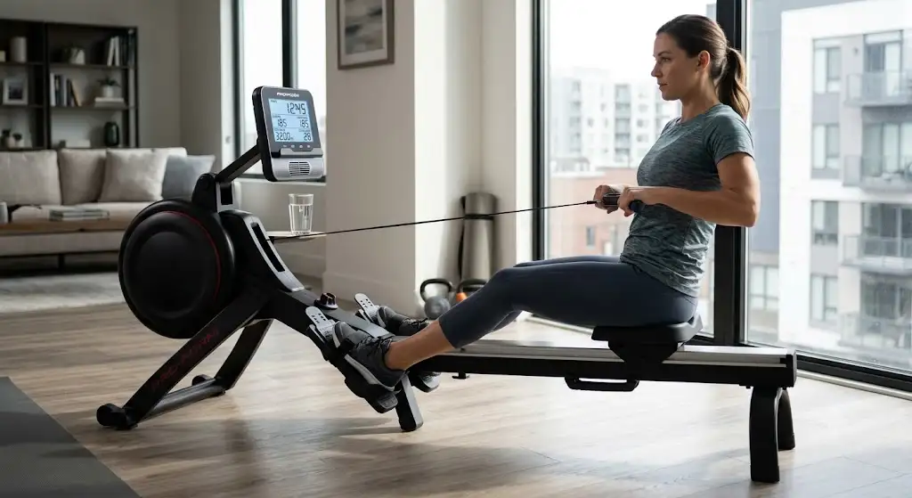 Rameur magnétique pliable de haute qualité idéal pour les séances de sport à domicile