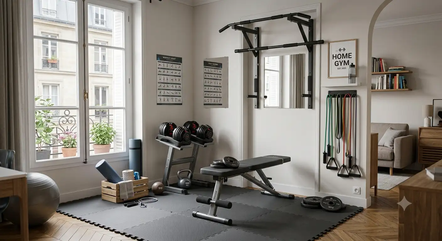 Aménagement complet d'un espace home gym économique et compact dans un petit appartement meilleur home gym petit budget
