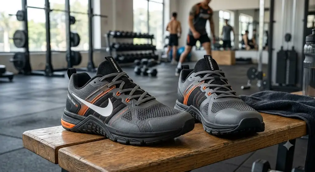 Paire de chaussures de cross-training pour homme idéales pour les entraînements polyvalents en salle de sport.